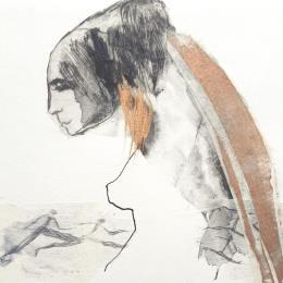 Painting où que j'aille, jusqu'où aller by Pagny Corine | Painting Raw art Ink Nude