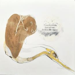 Gemälde Toute la journée sans un mot  von Pagny Corine | Gemälde Art brut Tinte Akt, Natur