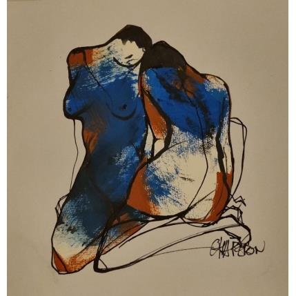 Peinture Histoire d'amour par Chaperon Martine | Tableau Figuratif Acrylique Nu