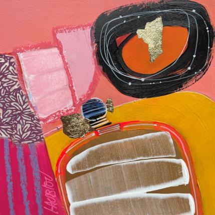 Peinture Parfum  par Lau Blou | Tableau Abstrait Acrylique, Collage, Feuille d'or, Pastel