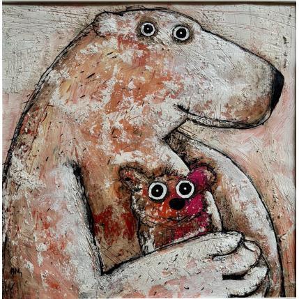 Painting Madonna by Maury Hervé | Painting Raw art Ink, Sand Animals