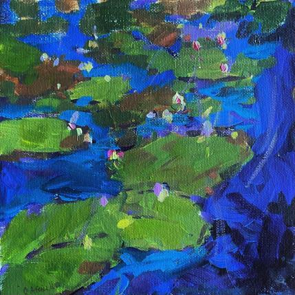 Painting Fragrant Lily Pond by Carrillo Cindy | Painting Figurative Oil Landscapes, Nature