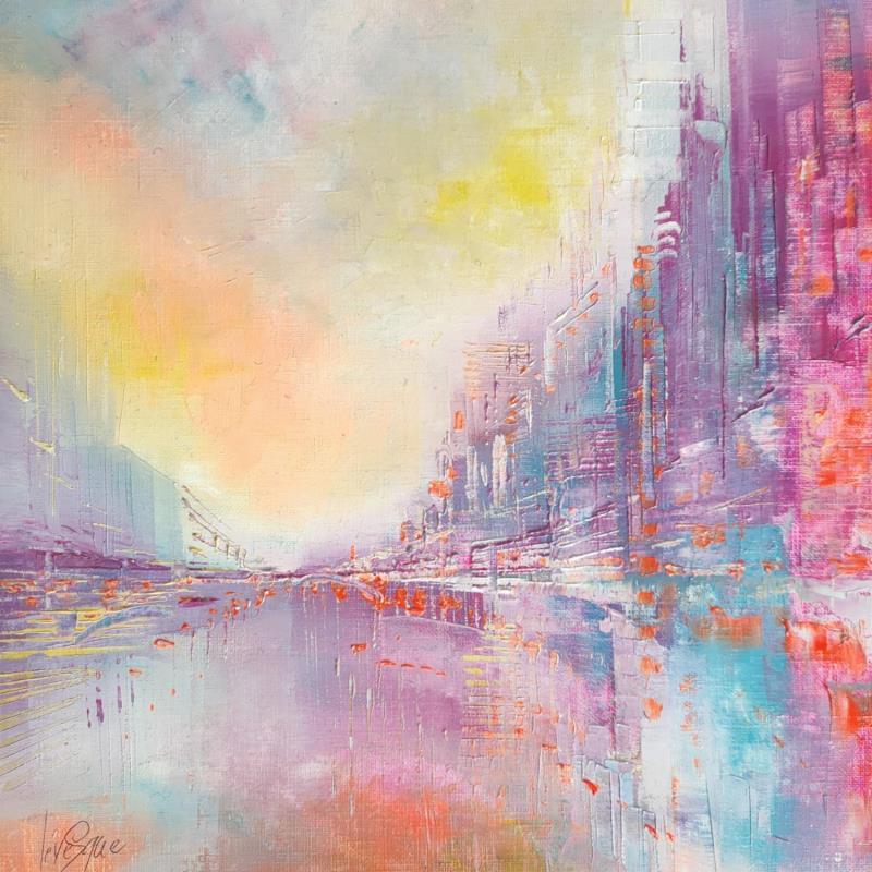 Gemälde Ville arc en ciel von Levesque Emmanuelle | Gemälde Öl