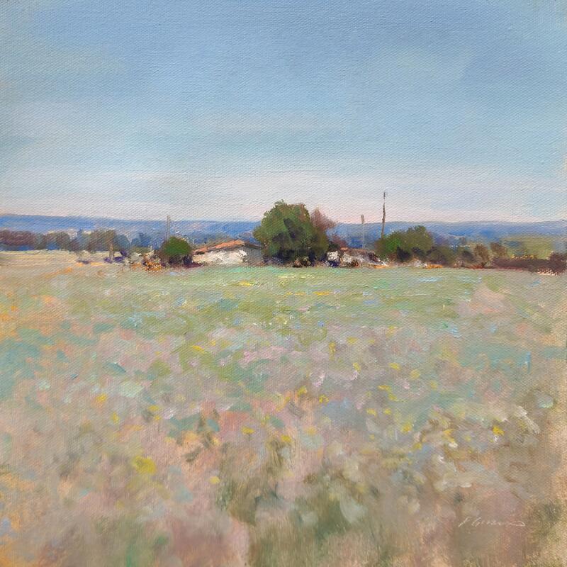 Painting Ferme Provençale by Giroud Pascal | Painting Figurative Landscapes Oil