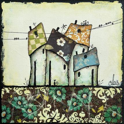 Peinture Aurore par Blais Delphine | Tableau Figuratif Acrylique, Collage Paysages