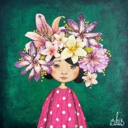 Peinture Masha par Blais Delphine | Tableau Figuratif Acrylique, Collage Portraits