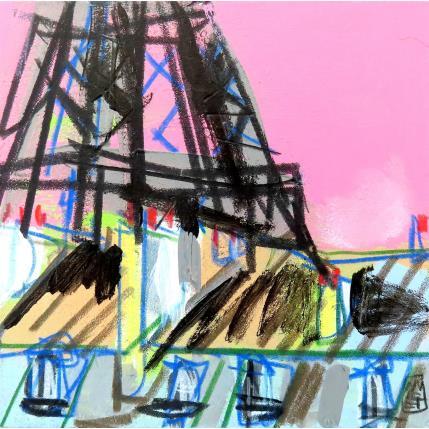 Peinture Ca s'agite en haut par Anicet Olivier | Tableau Figuratif Acrylique, Pastel Architecture, Urbain