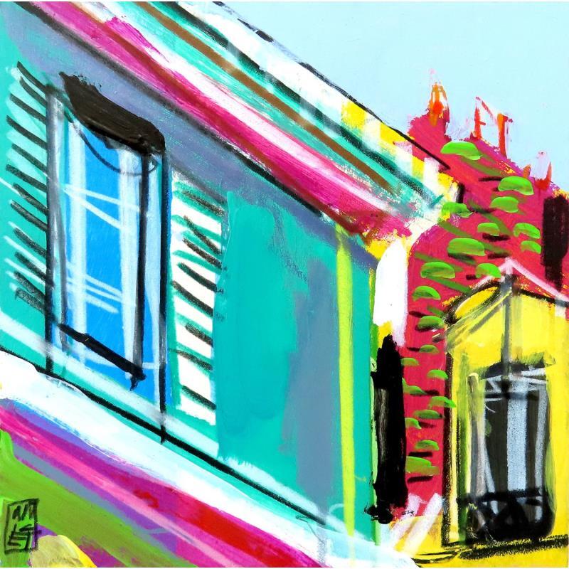 Pintura Oblique por Anicet Olivier | Pintura Figurativo Urbano Arquitectura Acrílico Pastel