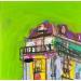 Painting L'immeuble en direction du boulevard by Anicet Olivier | Painting Figurative Urban Architecture Acrylic Pastel