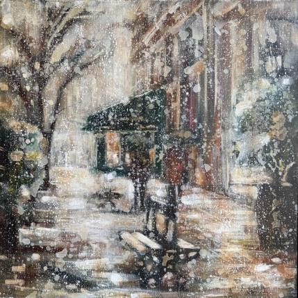 Peinture WInter in Paris par Solveiga | Tableau Acrylique
