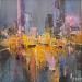 Painting Light at night by Dessein Pierre | Painting Figurative Urban Architecture Oil
