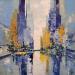 Painting Yellow and Blue by Dessein Pierre | Painting Figurative Urban Architecture Oil