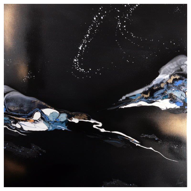 Gemälde 919 : Rendez-vous dans 1000 ans von Naen | Gemälde Abstrakt Schwarz & Weiß Acryl Tinte