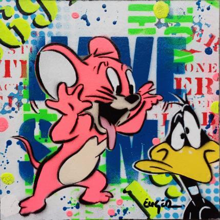 Peinture  MOUSE AND DUCK par Euger Philippe | Tableau Pop-art Acrylique, Collage Icones Pop