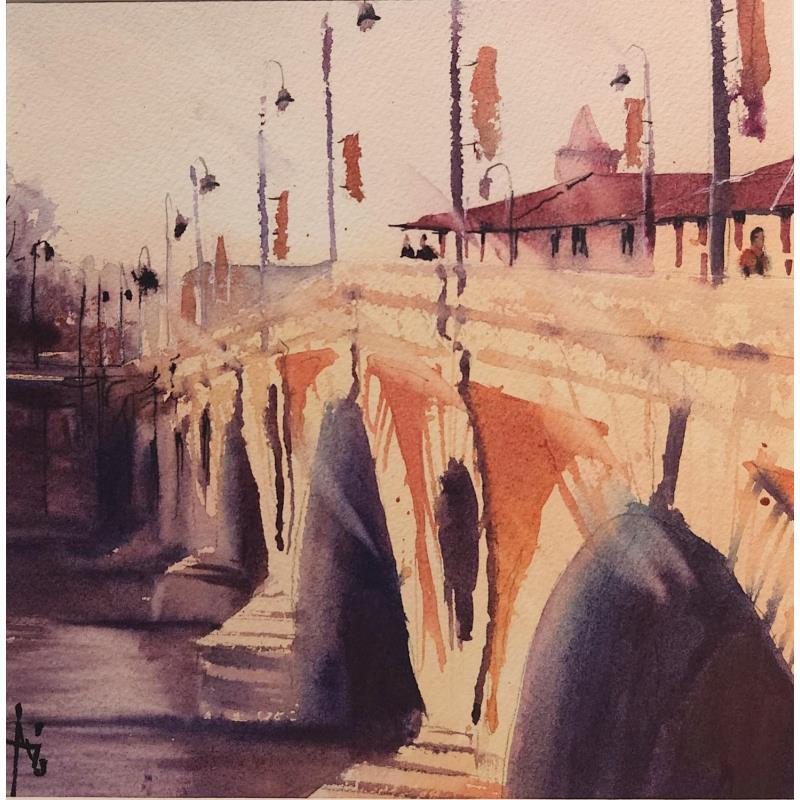 Gemälde Quelle est belle ma ville ! von Abbatucci Violaine | Gemälde Figurativ Aquarell