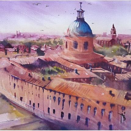 Painting Le dôme aérien by Abbatucci Violaine | Painting Figurative Watercolor