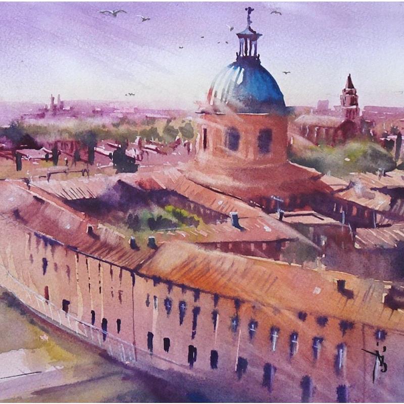 Gemälde Le dôme aérien von Abbatucci Violaine | Gemälde Figurativ Aquarell