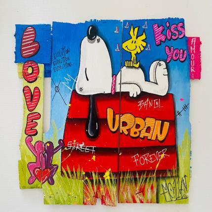Peinture KISS YOU par Molla Nathalie  | Tableau Pop-art Acrylique, Bois, Posca Icones Pop