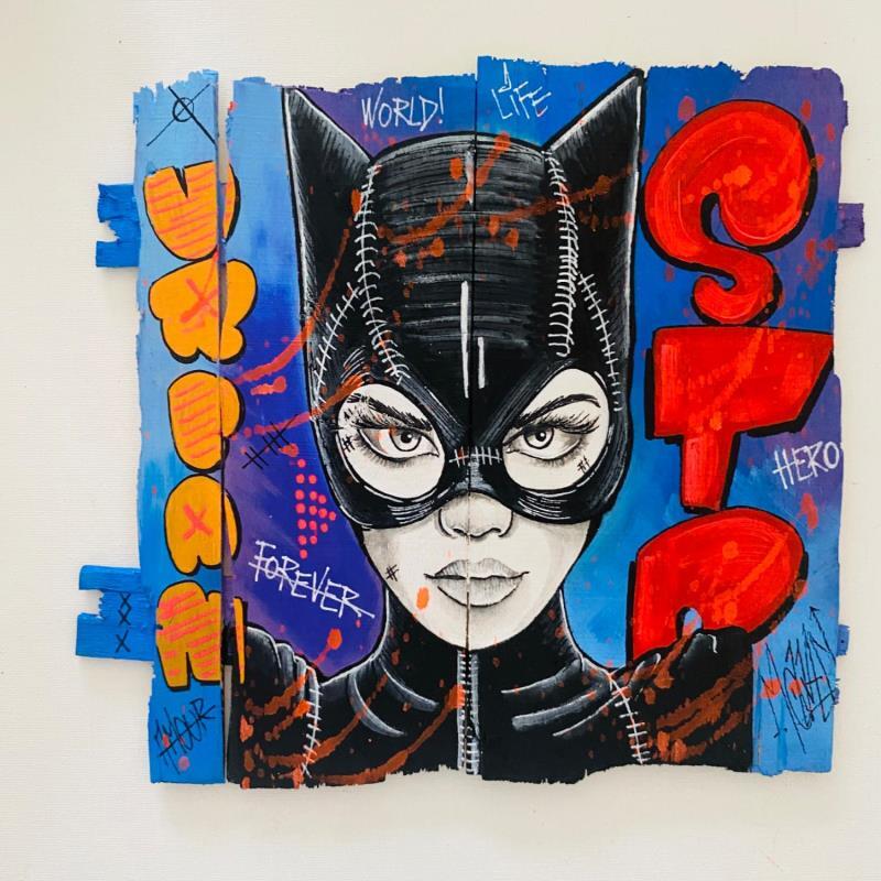 Painting BEAUTÉ  by Molla Nathalie  | Painting Pop-art Pop icons Wood Acrylic Posca
