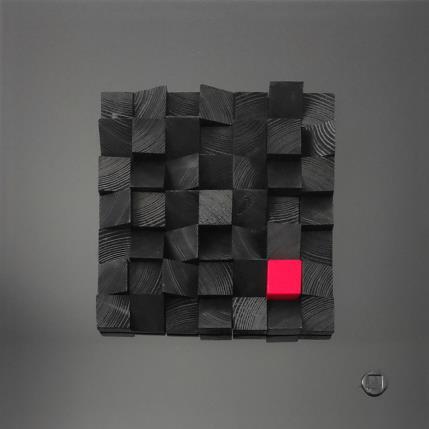 Peinture La Sanguine  par Bauquel Véronique | Tableau Abstrait Acrylique, Bois, Collage Minimaliste