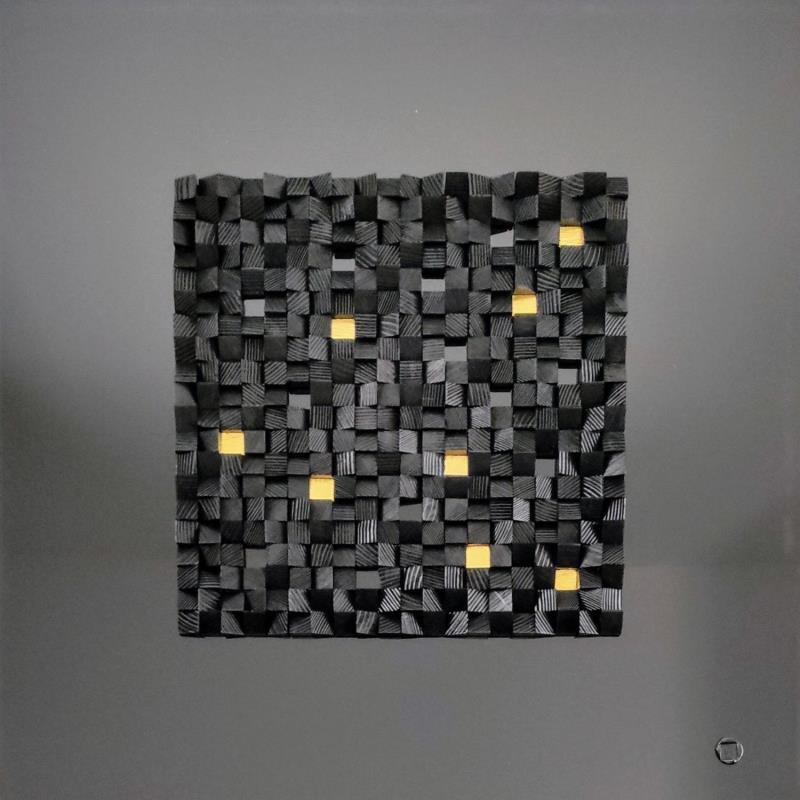 Painting City Lights by Bauquel Véronique | Painting Abstract Minimalist Wood Metal Acrylic Gluing Resin