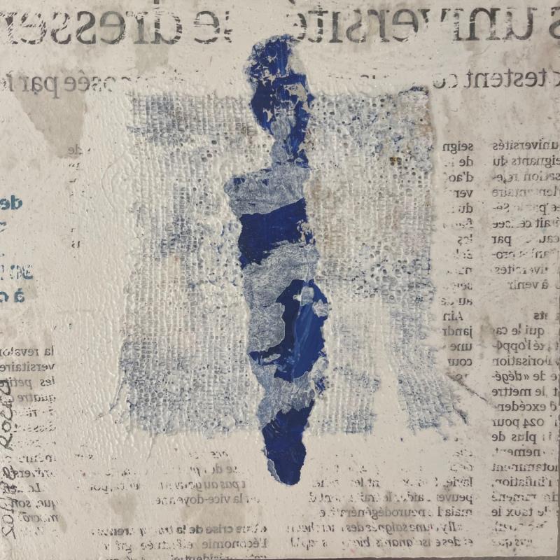 Peinture L'etudiant par Rocco Sophie | Tableau Art Singulier Acrylique Collage Sable