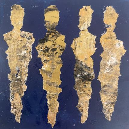 Peinture decendres et d'or par Rocco Sophie | Tableau Art Singulier Acrylique, Collage, Sable