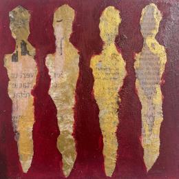 Painting cinabre by Rocco Sophie | Painting Raw art Acrylic, Gluing, Sand