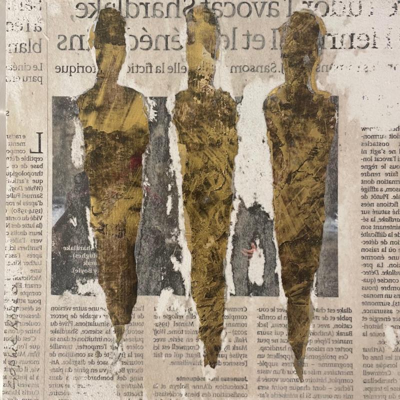 Peinture L'age de bronze par Rocco Sophie | Tableau Art Singulier Acrylique Collage Sable