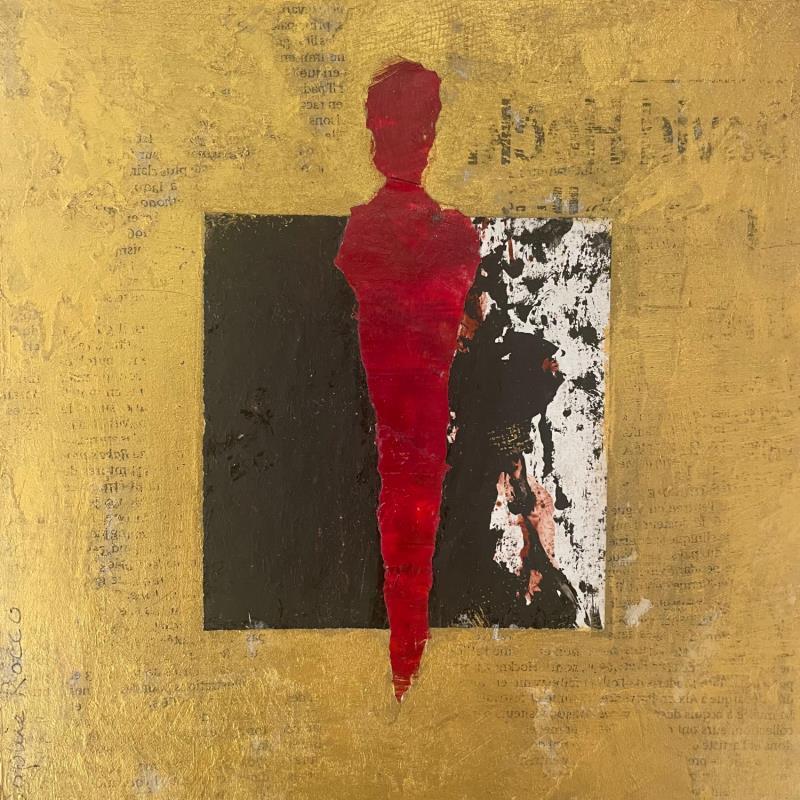 Peinture L'ombre de la lumière par Rocco Sophie | Tableau Art Singulier Acrylique Collage Sable