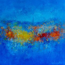 Painting Wonder In Blue by Coupette Steffi | Painting Figurative Acrylic Urban