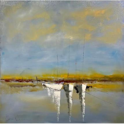 Painting A l'aube by Klein Bruno | Painting Figurative Oil Marine