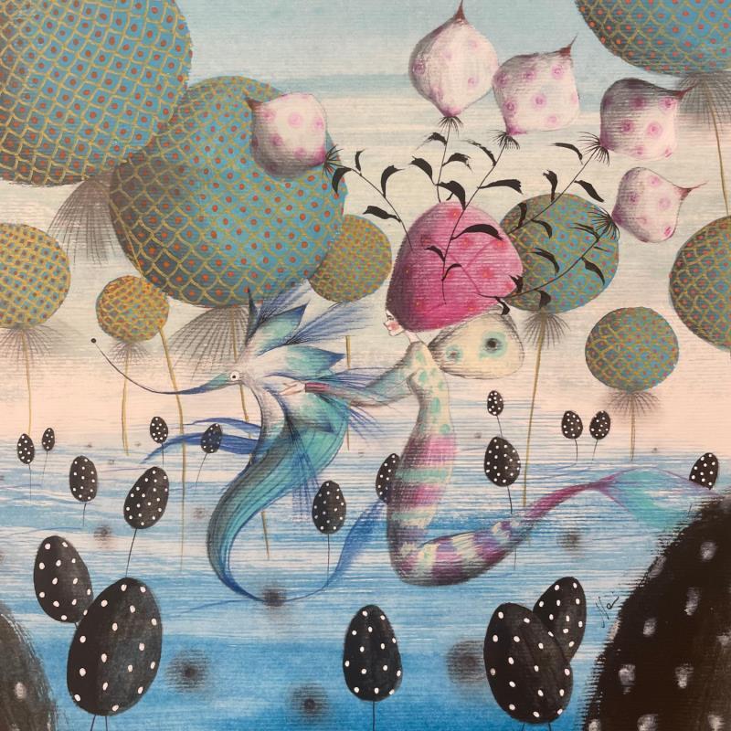 Painting La cavalcata verso il futuro by Nai | Painting Surrealism Acrylic Gluing