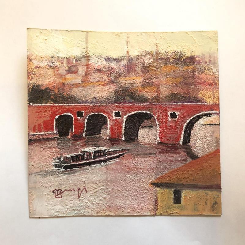 Peinture AR1 TOULOUSE, LE PONT ROUGE  par Burgi Roger | Tableau Figuratif Paysages Urbain Marine Acrylique