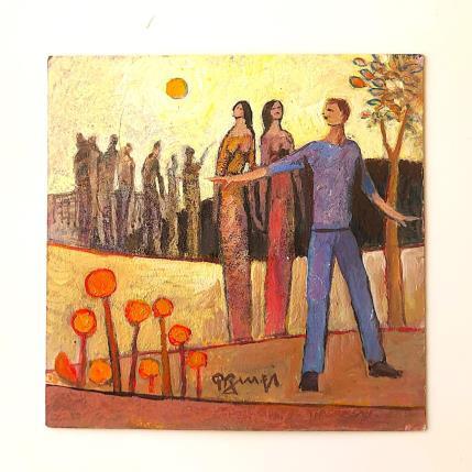 Gemälde AN53 LE RETOUR DE PROMENADE von Burgi Roger | Gemälde Figurativ Acryl Alltagsszenen, Landschaften, Natur