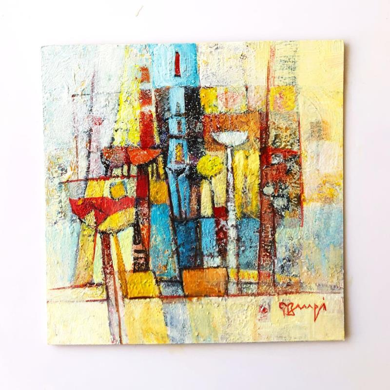 Gemälde AM119  ESPACE BLEU von Burgi Roger | Gemälde Figurativ Landschaften Natur Architektur Acryl