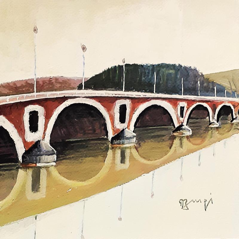 Painting AR6 LE GRAND PONT  by Burgi Roger | Painting Figurative Landscapes Marine Acrylic