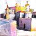 Painting AK108 VILLAGE FORTIFIE by Burgi Roger | Painting Figurative Landscapes Urban Architecture Acrylic