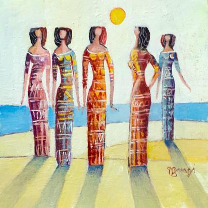 Gemälde AM42 RENCONTRE von Burgi Roger | Gemälde Figurativ Acryl Alltagsszenen, Landschaften, Marine, Pop-Ikonen