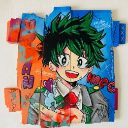 Painting BANG by Molla Nathalie  | Painting Pop-art Acrylic, Posca, Wood Pop icons