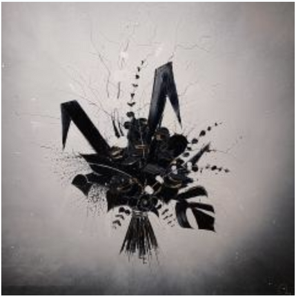 Painting Black roses  by Rey Julien | Painting Figurative Gold leaf