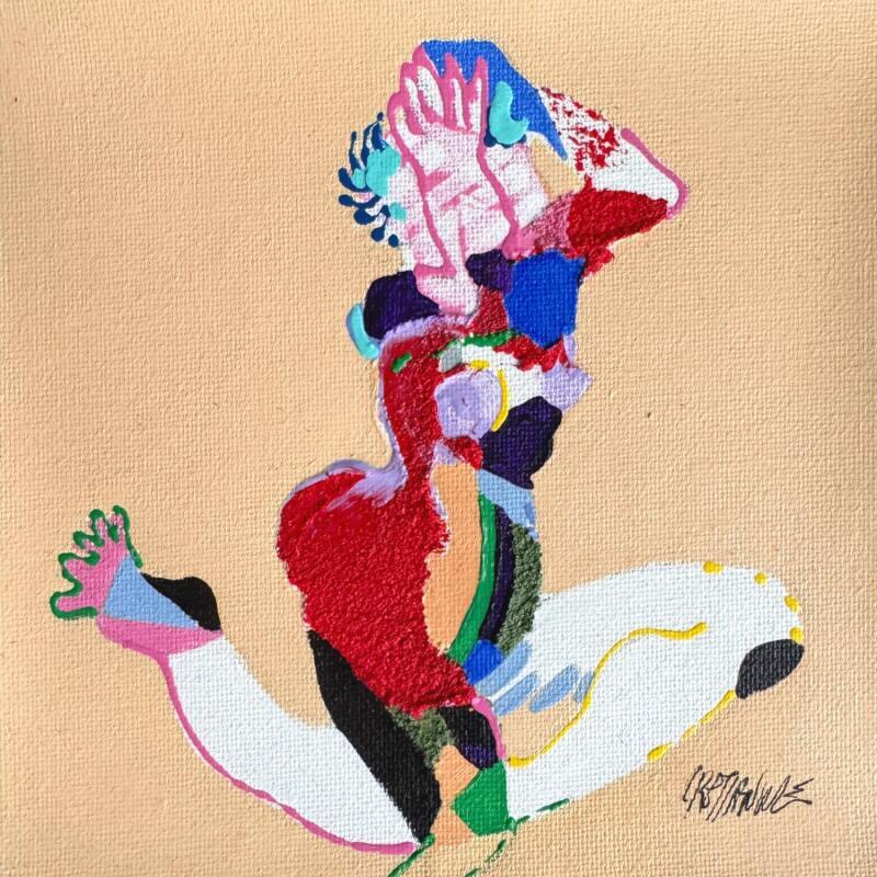 Peinture  L'ancre  par Cressanne | Tableau Figuratif Nu Acrylique Encre Pastel