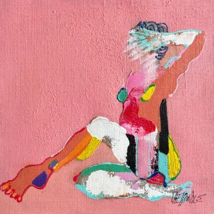 Gemälde  Le loup - von Cressanne | Gemälde Figurativ Acryl, Sand, Tinte Akt, Pop-Ikonen