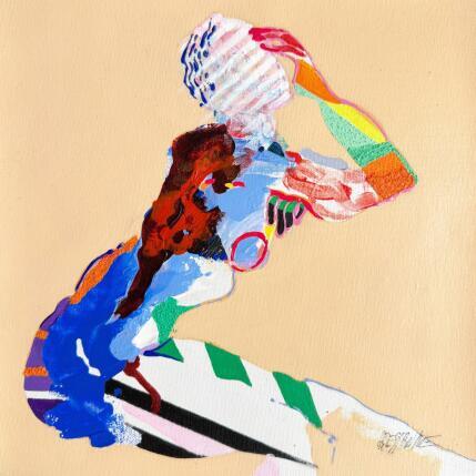 Peinture   C'est si bon de re^ver  par Cressanne | Tableau Figuratif Acrylique, Encre, Sable Nu