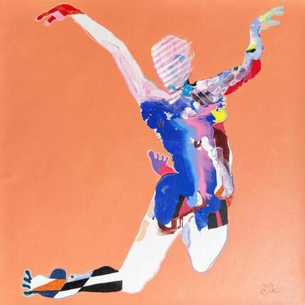 Peinture  Un grand saut  par Cressanne | Tableau Figuratif Acrylique, Encre, Pastel, Sable Nu