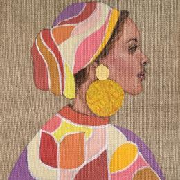 Painting Alana by Rosângela | Painting Figurative Acrylic Portrait