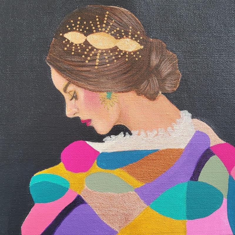 Gemälde Andreia von Rosângela | Gemälde Figurativ Porträt Acryl