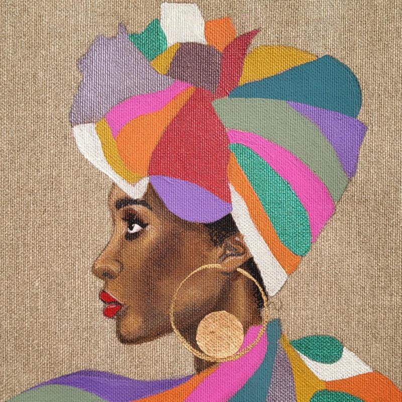 Painting Adalia by Rosângela | Painting Figurative Portrait Acrylic