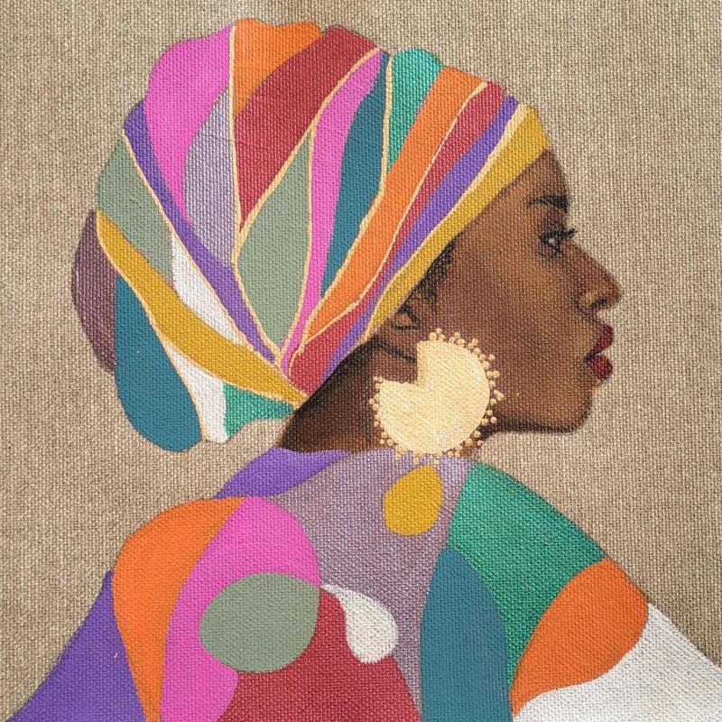 Painting Amira by Rosângela | Painting Figurative Portrait Acrylic