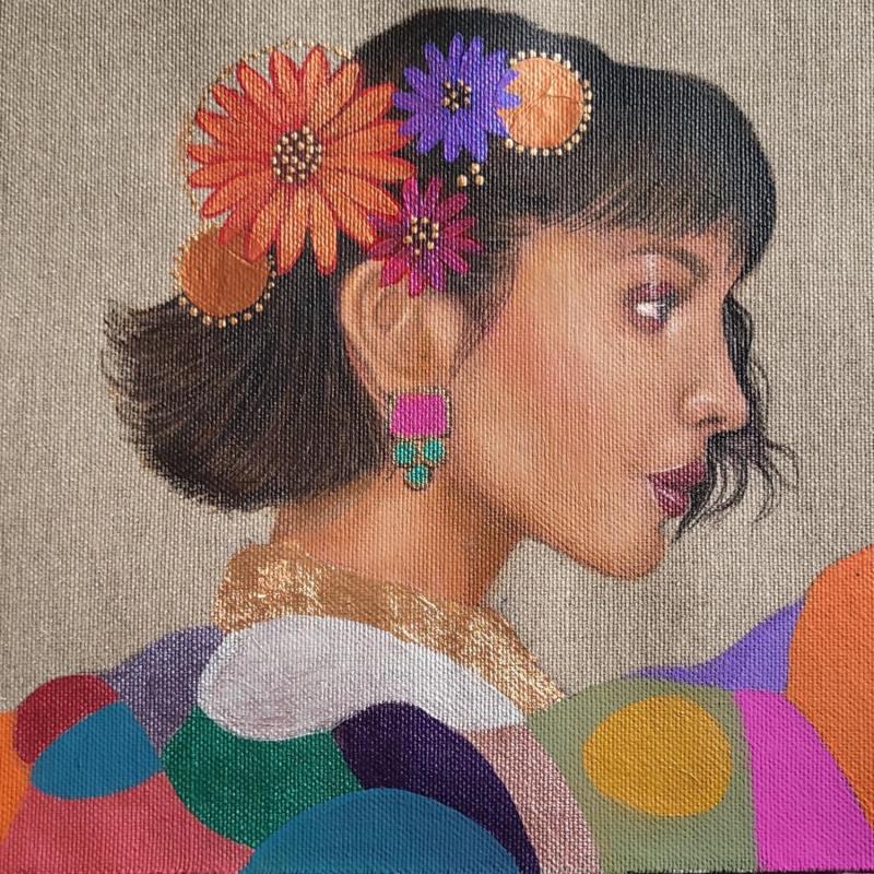 Painting Arlete by Rosângela | Painting Figurative Portrait Acrylic